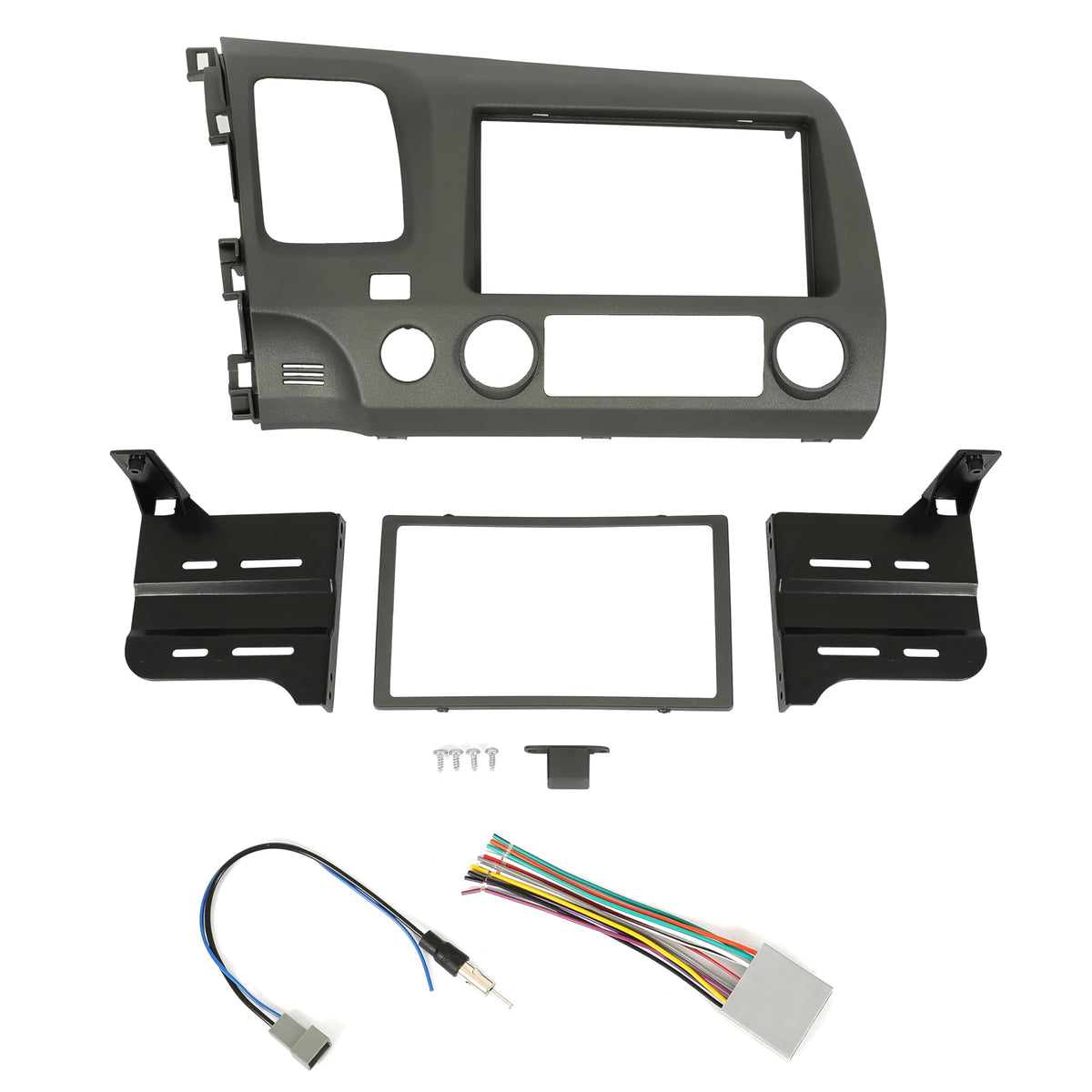 ECOTRIC front panel showing clean double-DIN opening and OEM-style finish for easy upgrade
