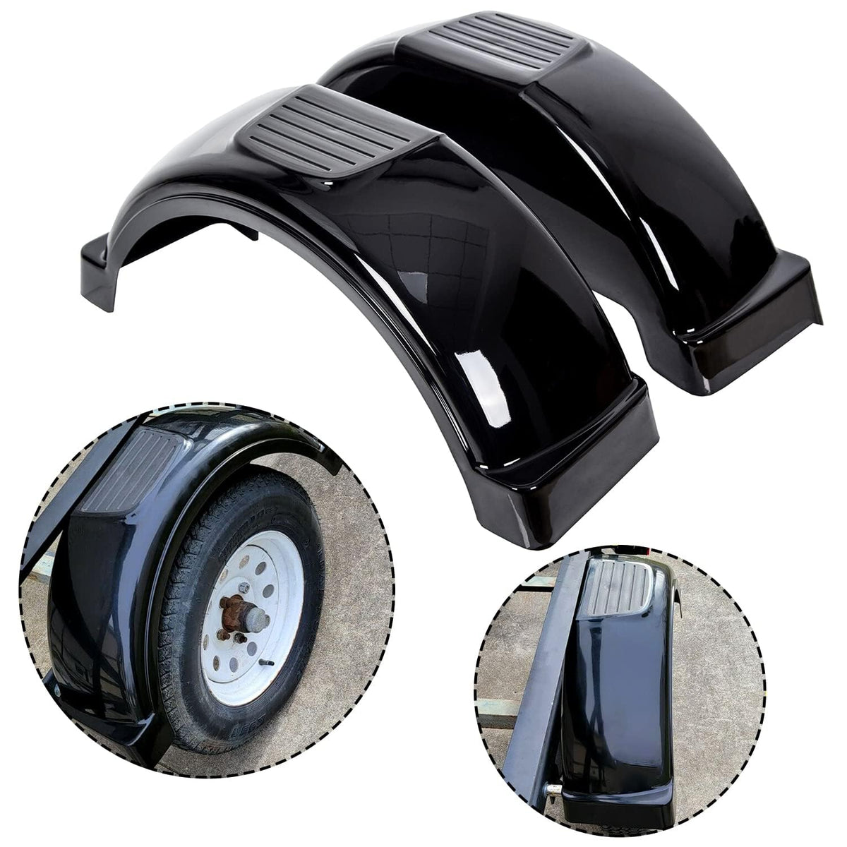 ECOTRIC front view of black fender showing protective coverage and sleek finish