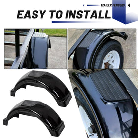 ECOTRIC fender installed on single-axle trailer illustrating fit and protection