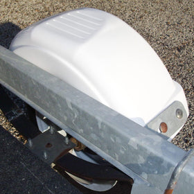 ECOTRIC fender on trailer towing on road showing durable weather resistance