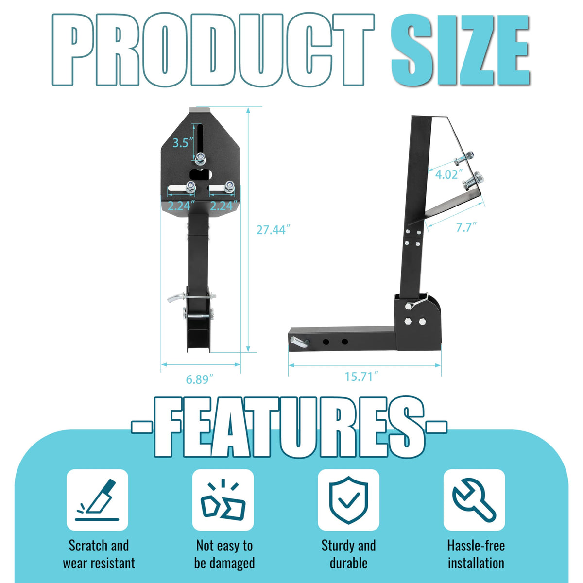 ECOTRIC folded position mounted to hitch to save space