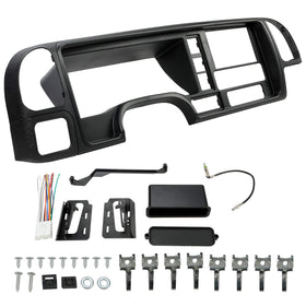 ECOTRIC front bezel view showing clean double-DIN opening and OEM fit benefit