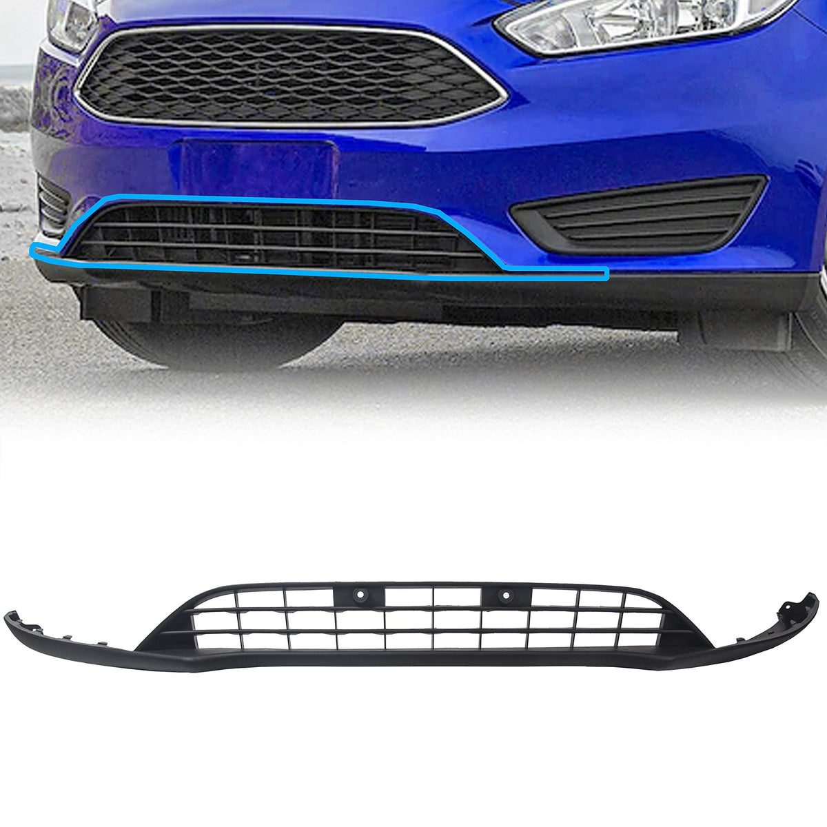 ECOTRIC front view of lower grill showing exact fit and clean appearance