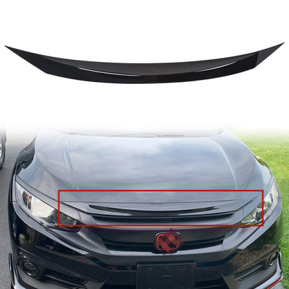 ECOTRIC front hood trim front view showing glossy black finish and clean edges
