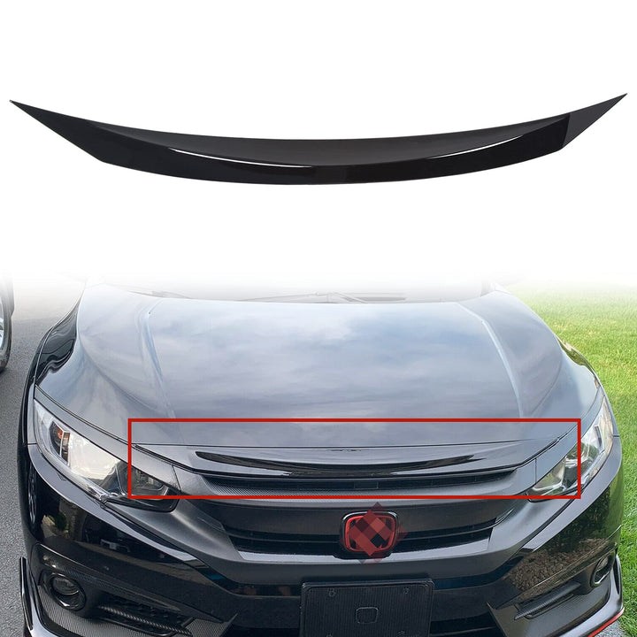 ECOTRIC front hood trim front view showing glossy black finish and clean edges