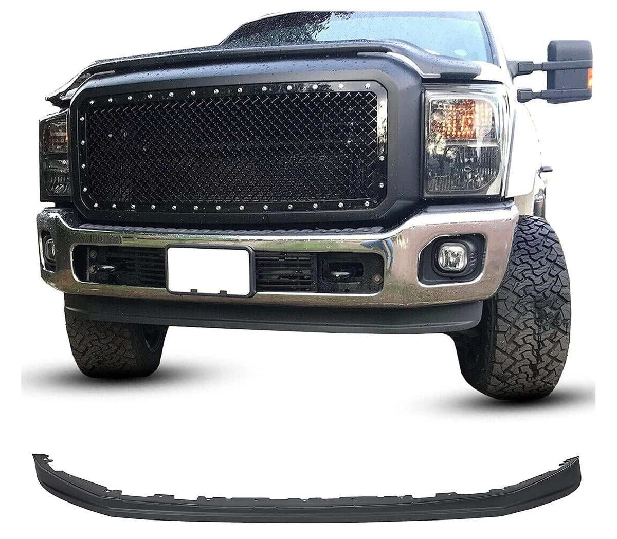 ECOTRIC front valance front view showing fit and restored bumper look