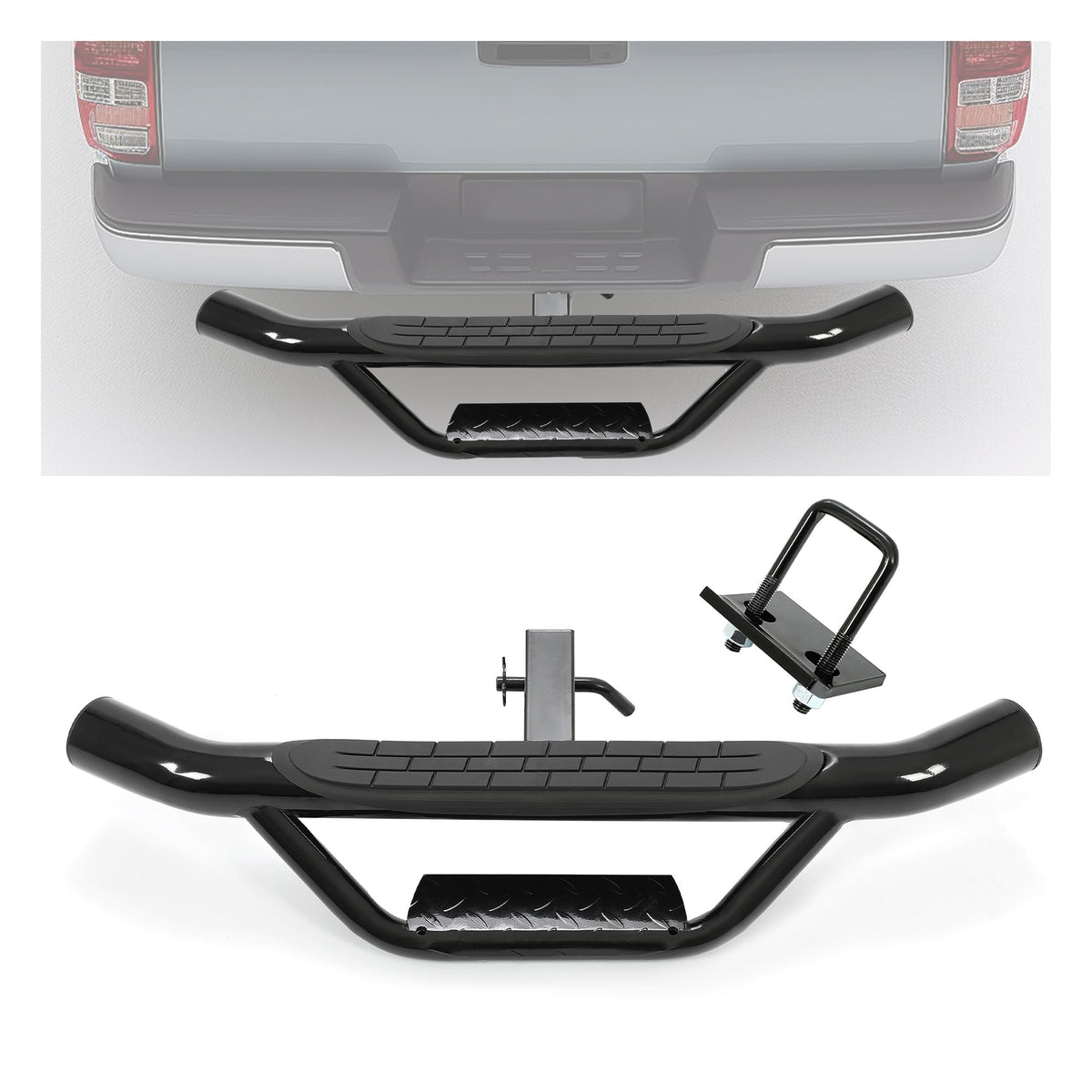 ECOTRIC front view of bumper step showing full-width platform and safer access