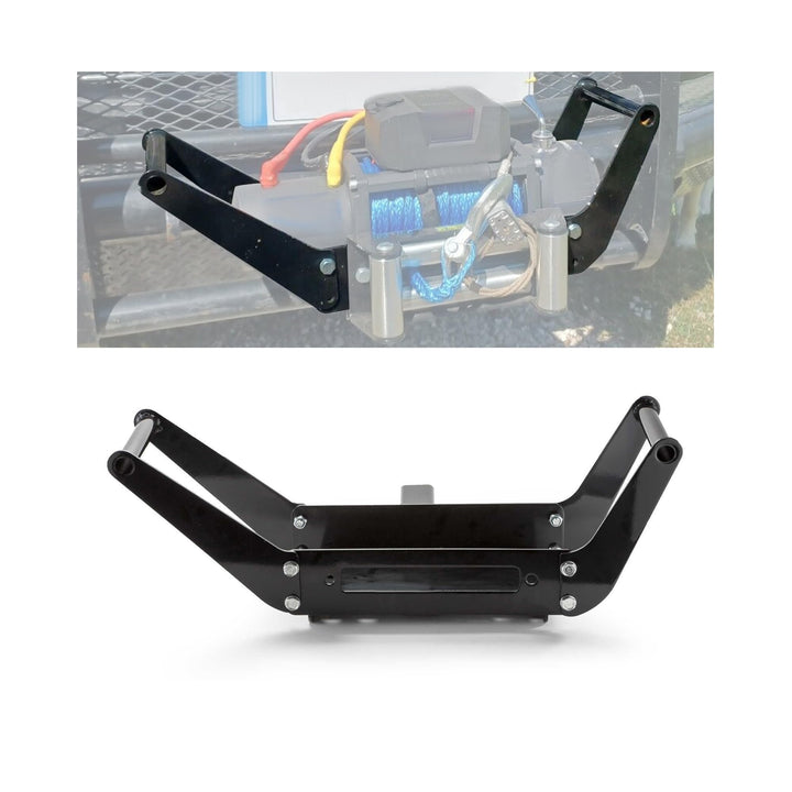 ECOTRIC front view of cradle winch mount showing fit and strength
