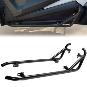 ECOTRIC front view installed nerf bars showing full protection benefit