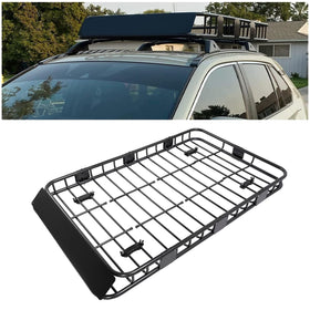 ECOTRIC front view of rooftop cargo basket showing sturdy frame and capacity benefit