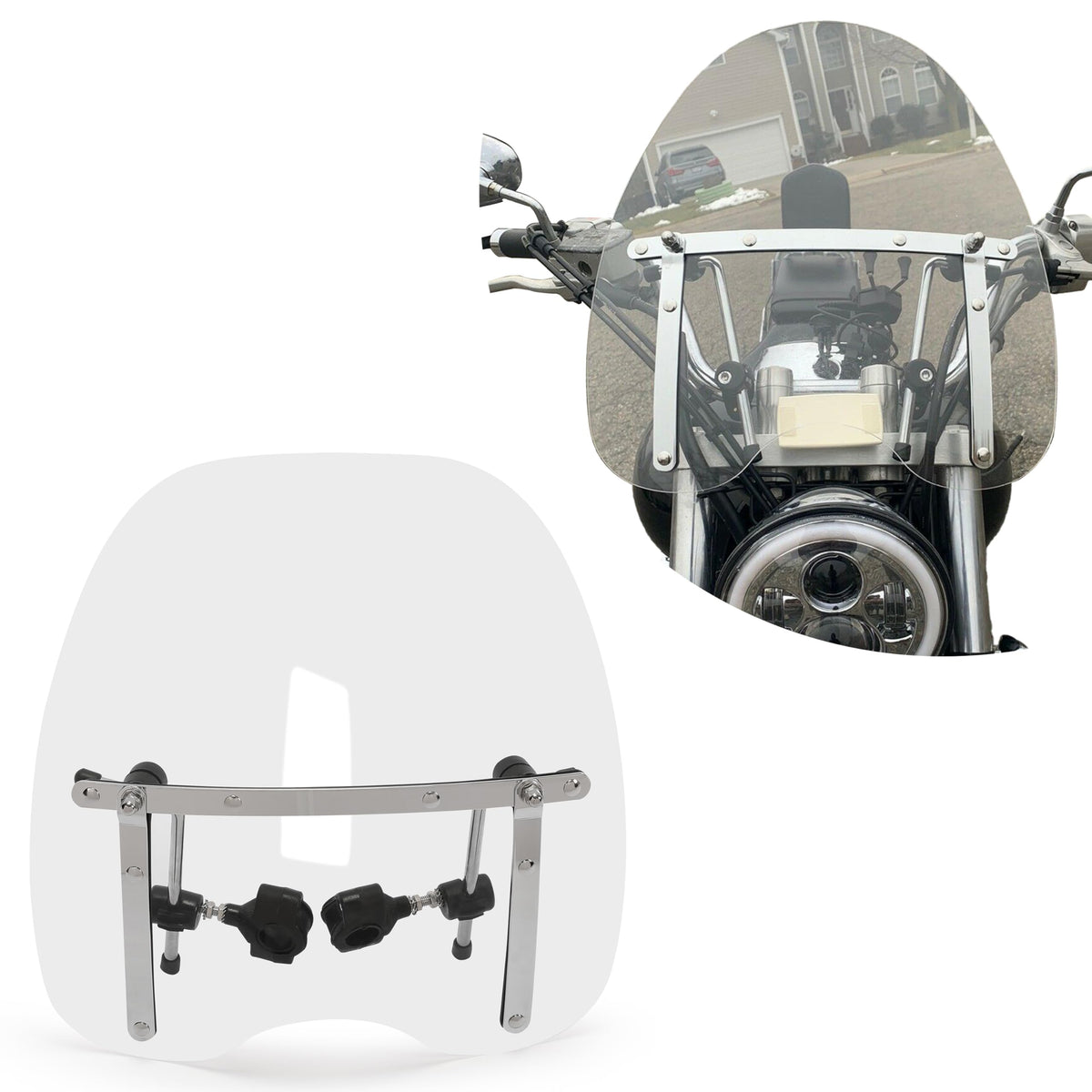 ECOTRIC front view of clear windshield showing full coverage and stylish look
