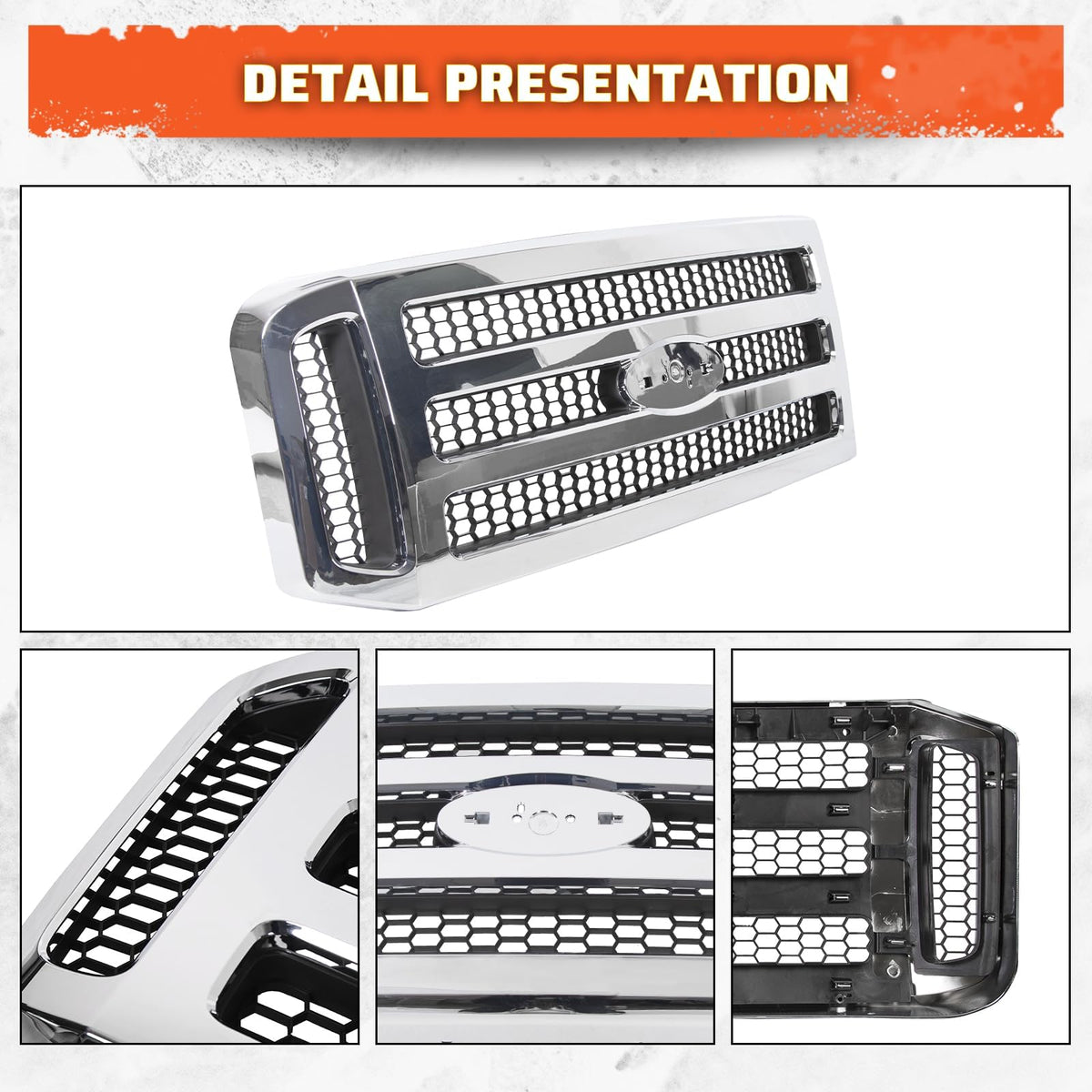 ECOTRIC grille mounted on Ford Super Duty demonstrating direct-fit replacement