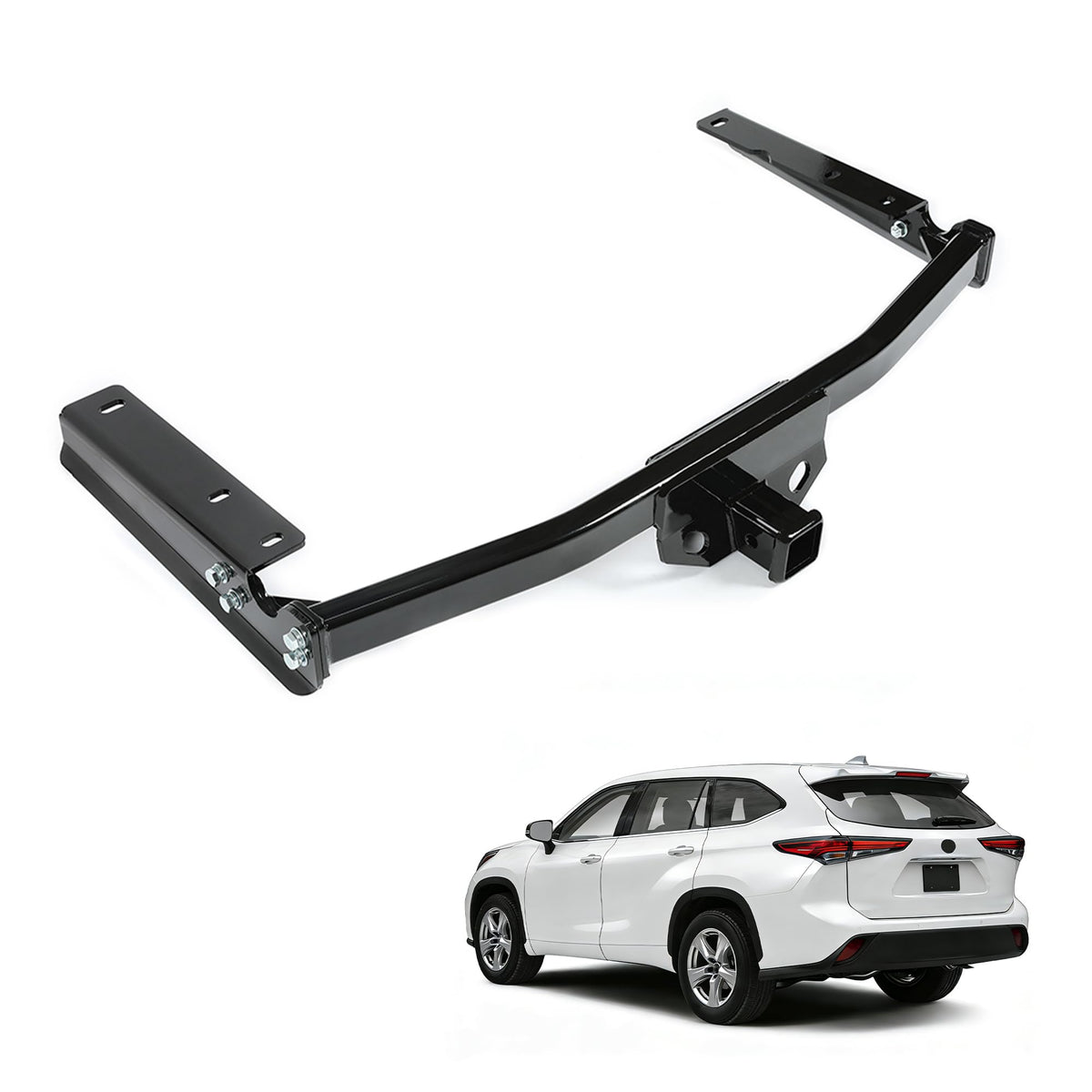 ECOTRIC hitch front view showing receiver and clean fit benefit