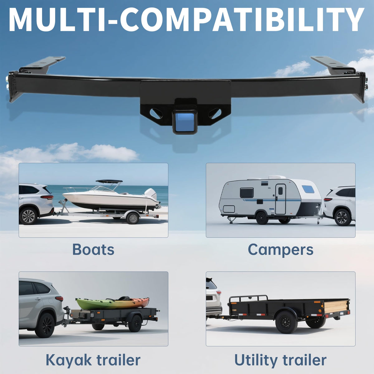 ECOTRIC hitch hardware and instructions included for quick install