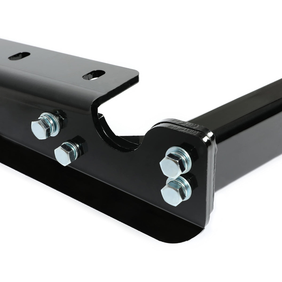 ECOTRIC hitch next to ruler showing scale and installation dimensions