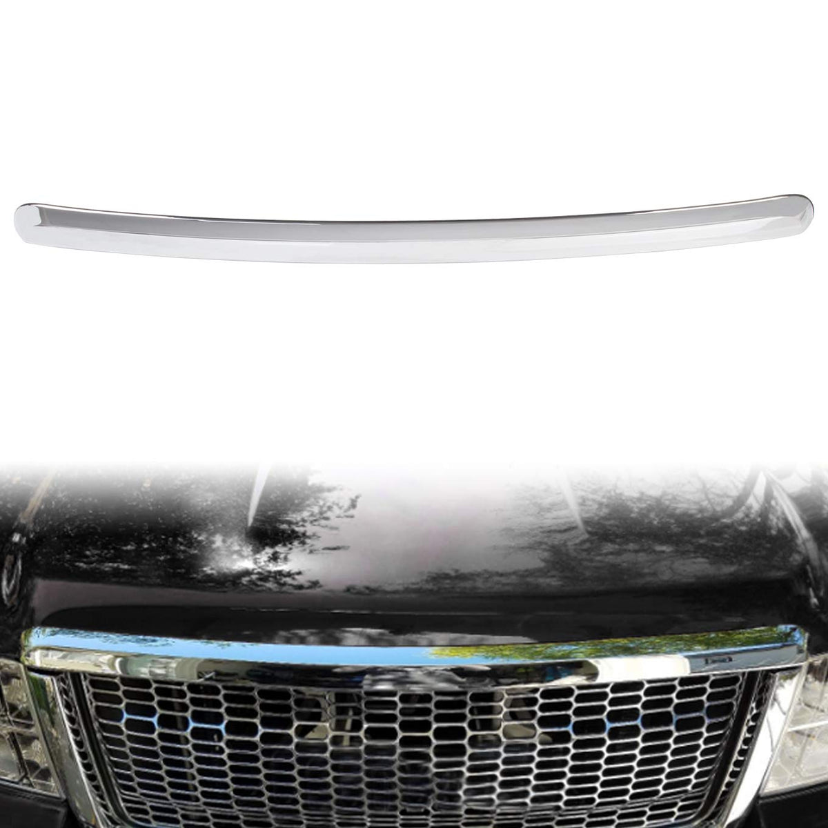 ECOTRIC hood molding on a parked GMC Sierra showing finished styling