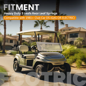 ECOTRIC springs installed on Club Car DS rear axle improving tracking and stability