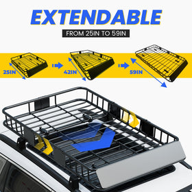 ECOTRIC installed on SUV rooftop carrying luggage for extra storage benefit