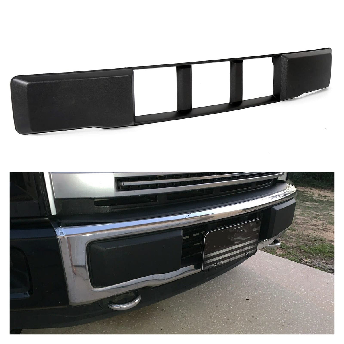 ECOTRIC lower grille front view showing clean OEM-style fit and restored bumper look
