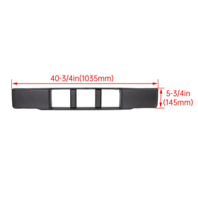ECOTRIC grille beside tape measure showing scale and correct dimensions for F-150