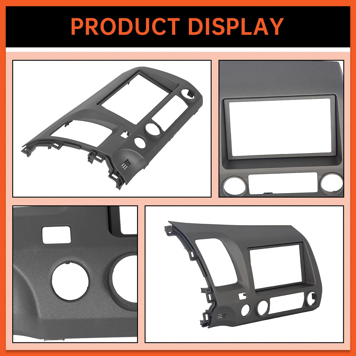 ECOTRIC installed double-DIN radio in Civic dash illustrating seamless fit and modern look