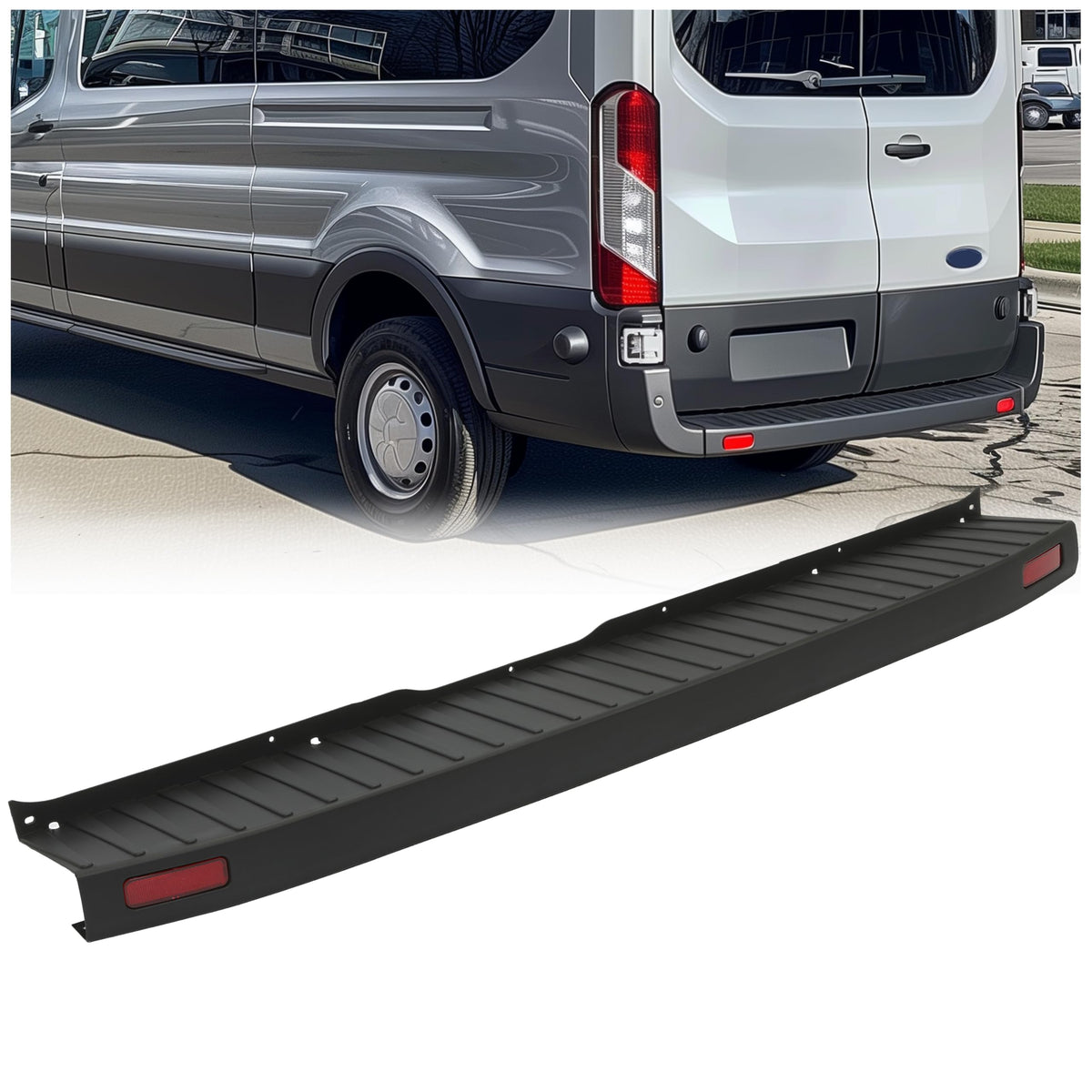 ECOTRIC front view of rear bumper cover, restores grip and look