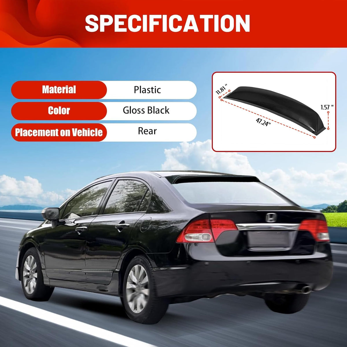 ECOTRIC installed on rear window demonstrating shade reduction and sporty appearance