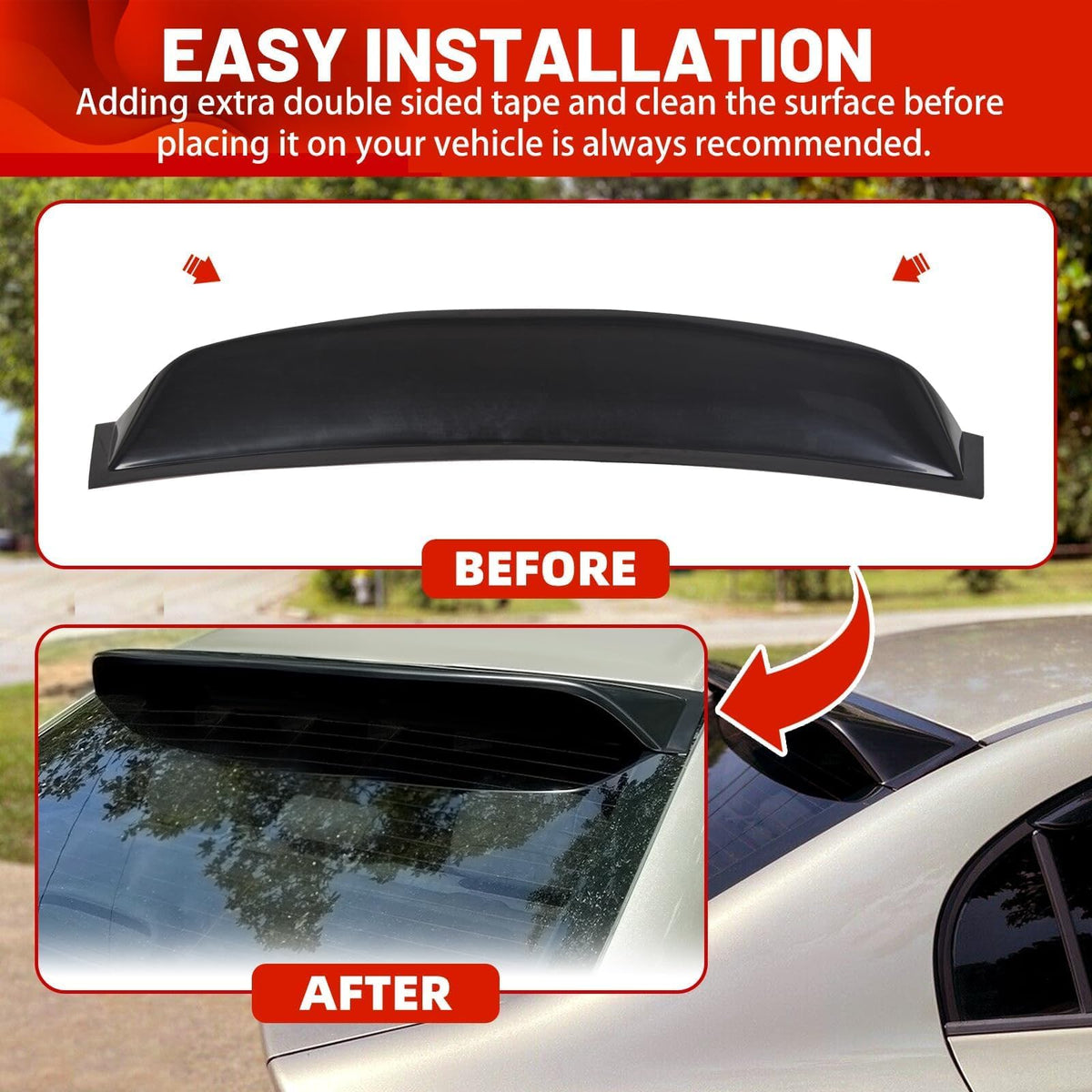 ECOTRIC spoiler next to ruler for scale showing correct size and easy compatibility