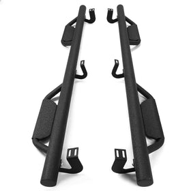 ECOTRIC running boards lifestyle shot with person stepping in for convenience and style