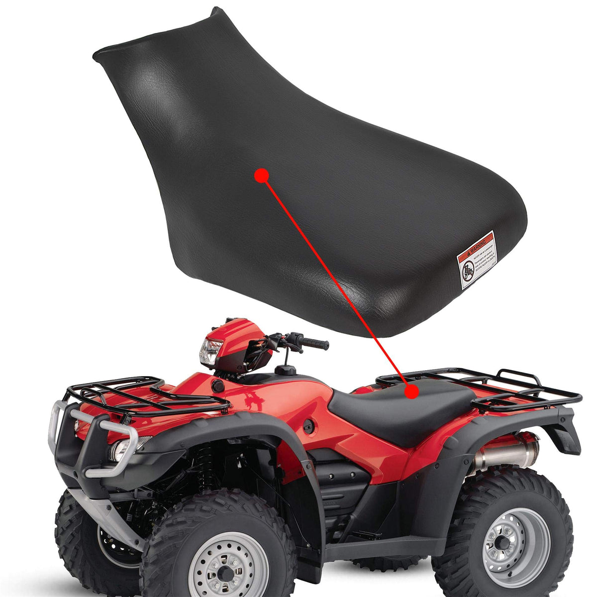 ECOTRIC seat installed on Honda Foreman showing fit and renewed appearance