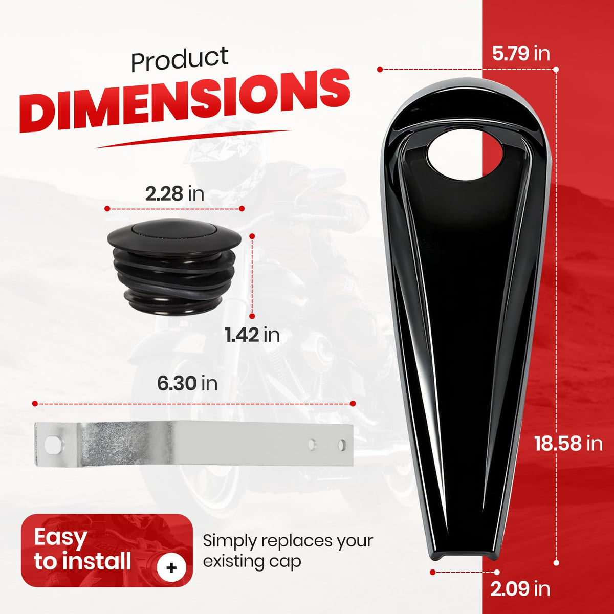 ECOTRIC side profile on Harley tank demonstrating seamless fit