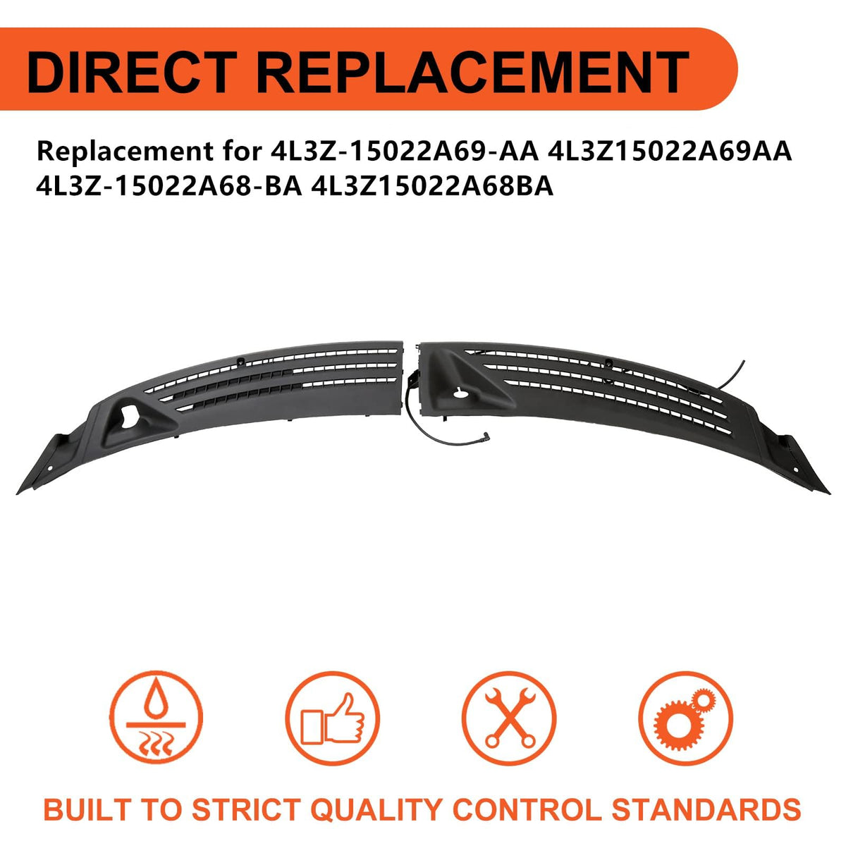 ECOTRIC cowl panel next to ruler showing accurate size and OEM-style fit