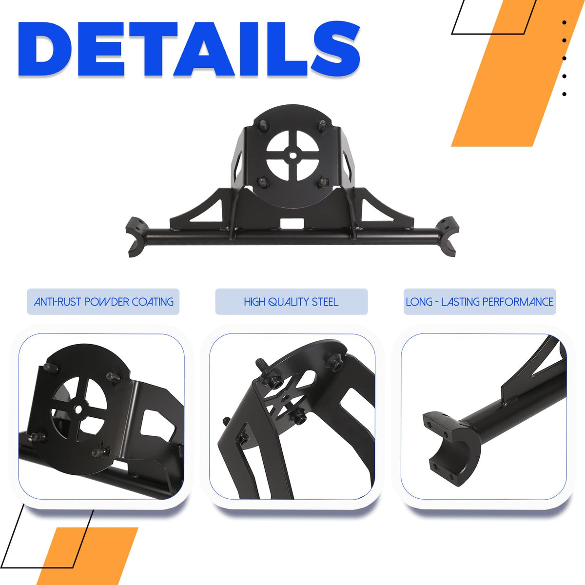 ECOTRIC carrier holding a 30-inch spare tire illustrating full-size tire compatibility benefit