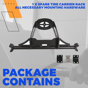 ECOTRIC spare rack installed showing unobstructed rearview mirror visibility for safer driving