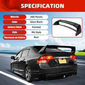 ECOTRIC spoiler mounted on Civic trunk illustrating seamless fit benefit
