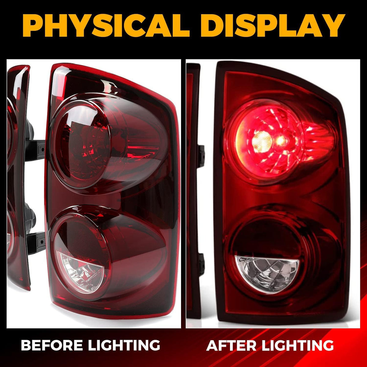 ECOTRIC taillight installed on Dodge Ram illustrating seamless replacement look