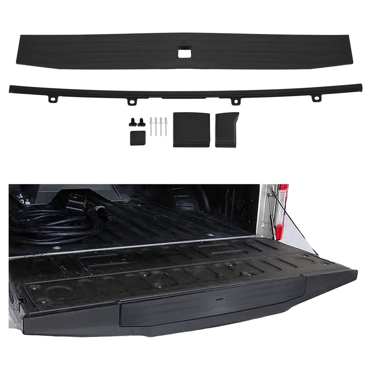 ECOTRIC front view of tailgate cap showing OEM fit and protection