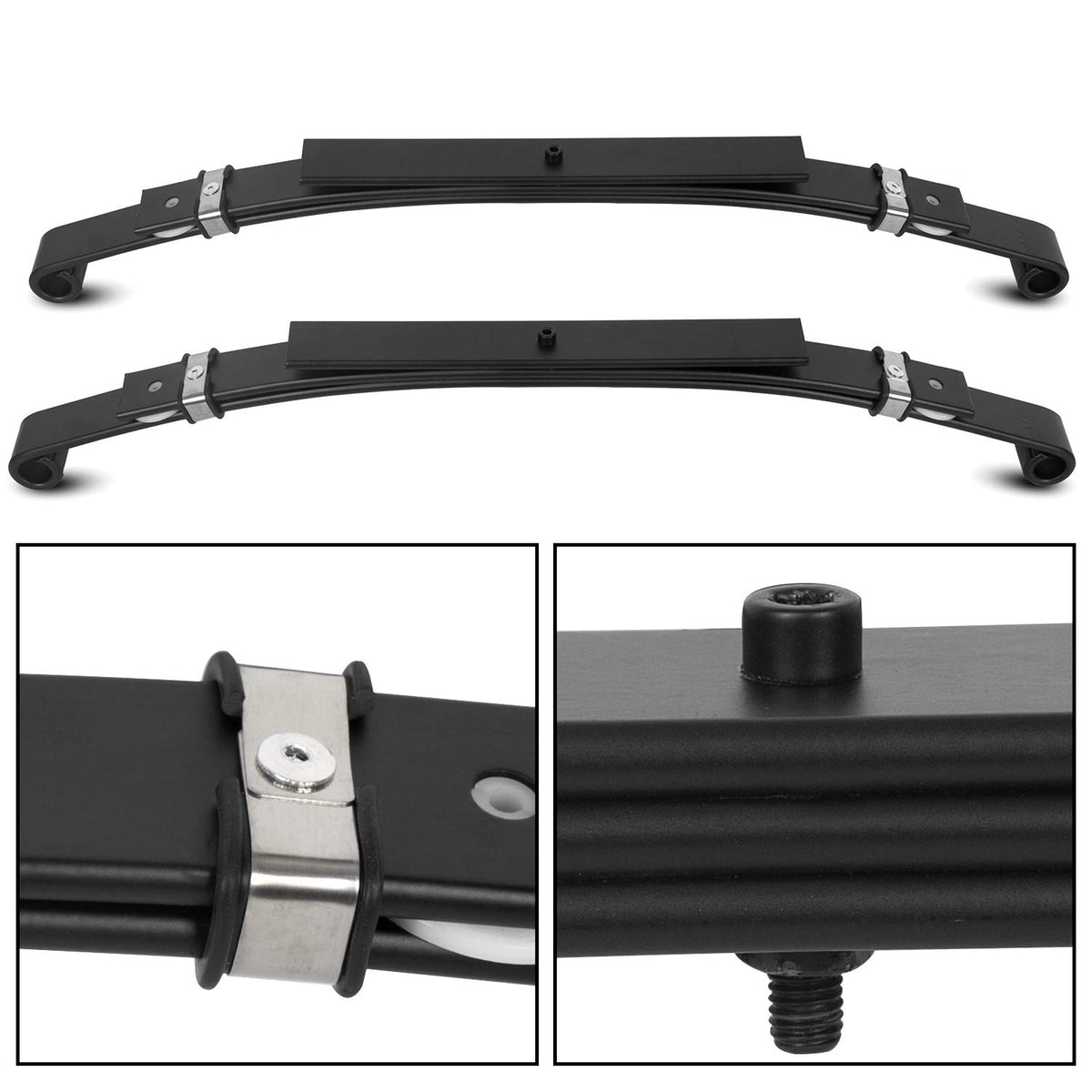 ECOTRIC springs undercart view showing axle centering and smoother ride