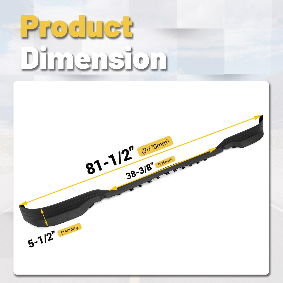 ECOTRIC valance next to ruler for scale and size-verification benefit