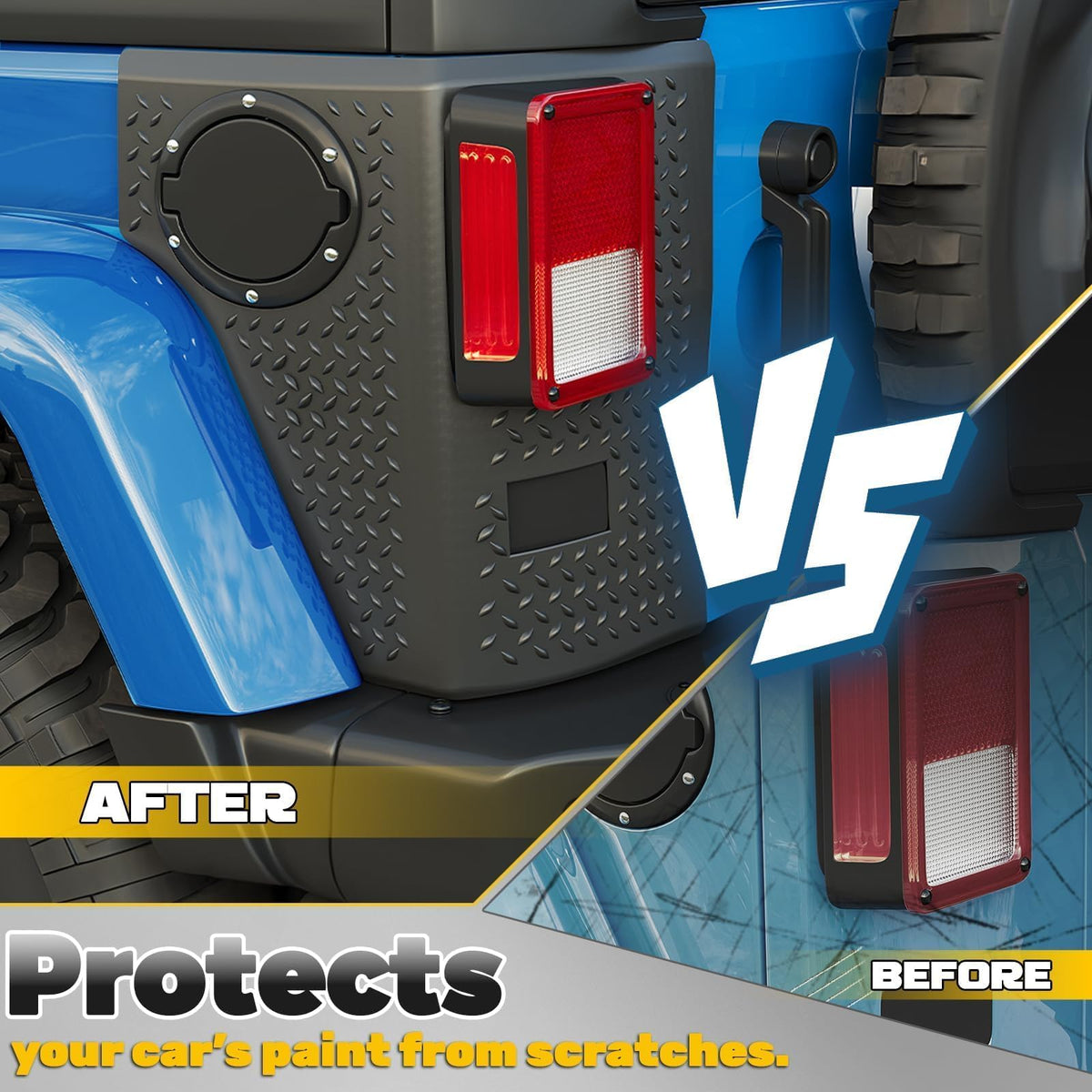 ECOTRIC guard shown with tail light removed for easy installation guidance