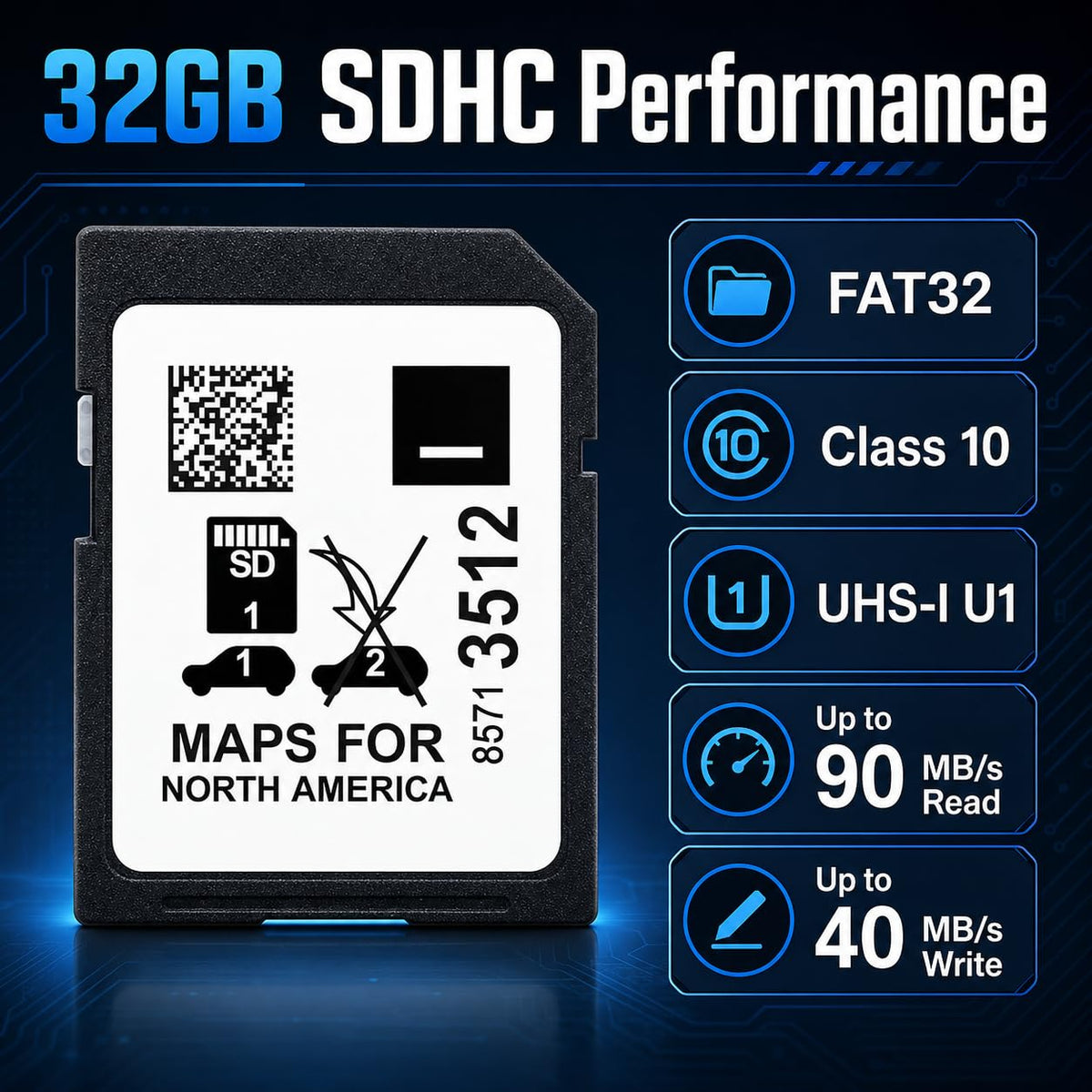 EcoZen SD card next to a coin showing compact size and fit for factory nav slots benefit