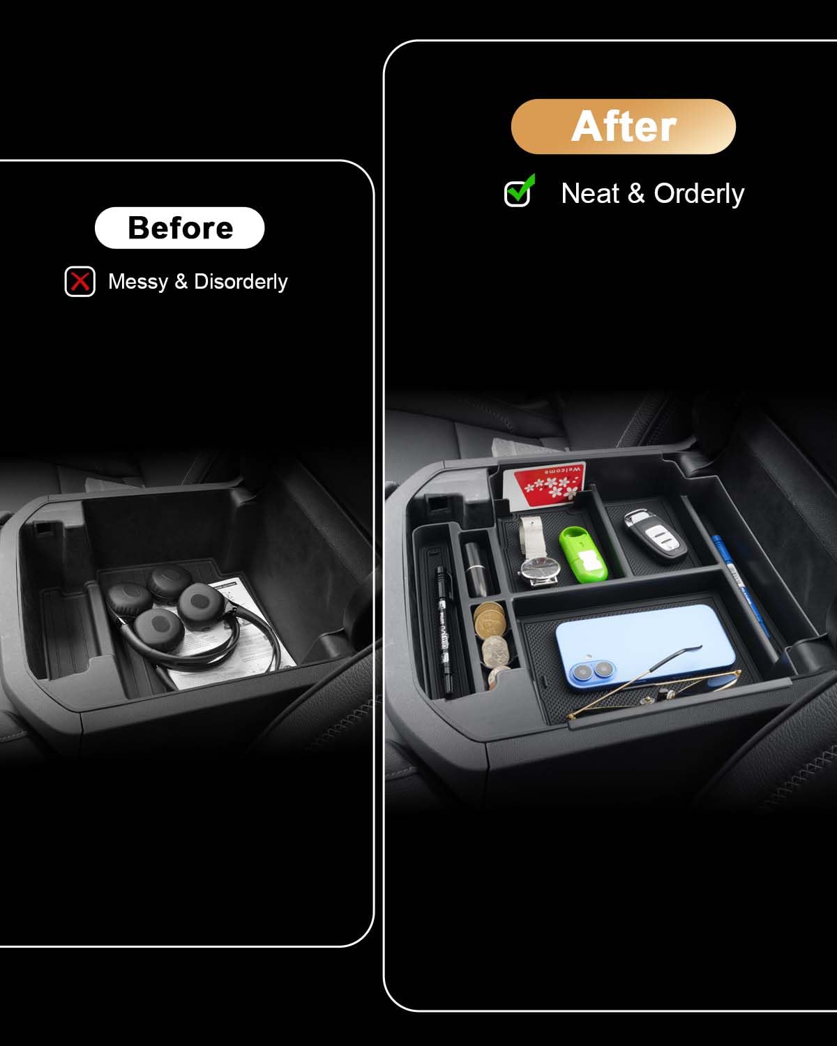 ECOZEN installed in Tahoe console demonstrating tidy storage and accessibility