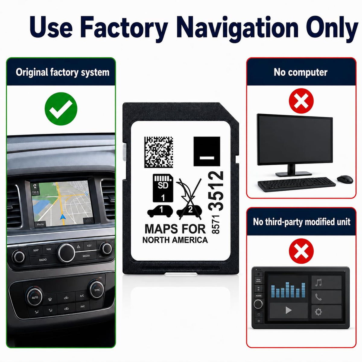 Dashboard view with EcoZen SD card active map on screen showing updated navigation benefit