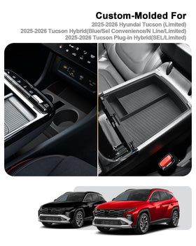 ECOZEN lower console tray with cup holder securing drinks and items