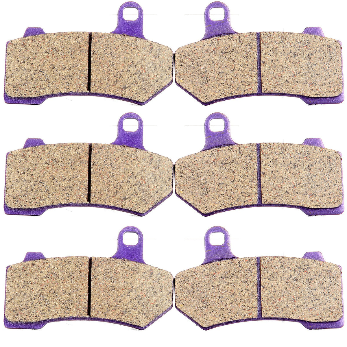 ECCPP front pad set displayed flat showing shape and mounting points for correct fit