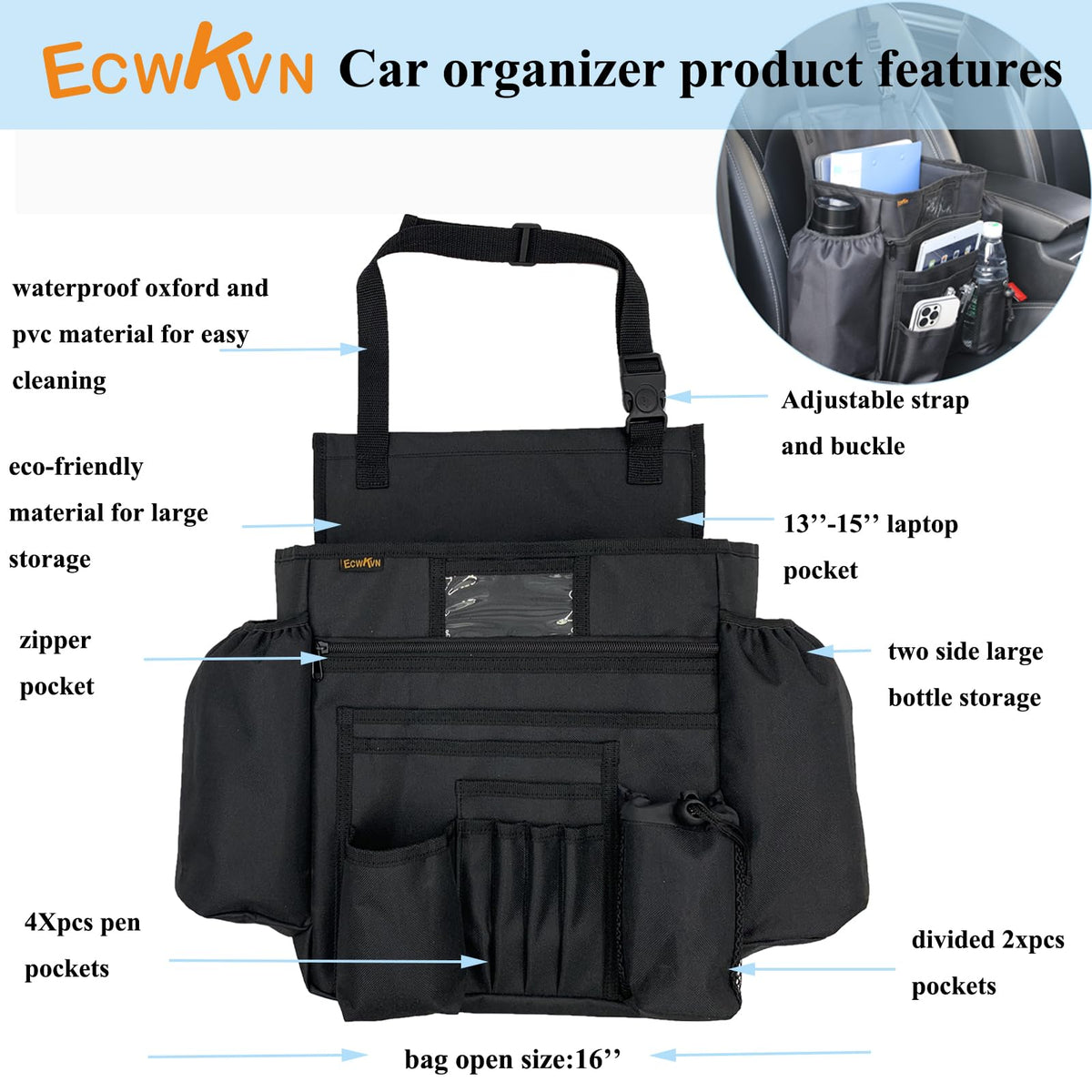 ECWKVN close-up of padded laptop sleeve protecting a tablet