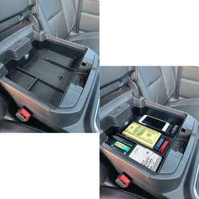 EDBETOS rear cutout showing cable pass-through, enables charging inside console