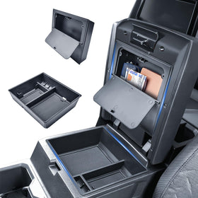EDBETOS front view of console organizer showing neat two-layer layout and improved access