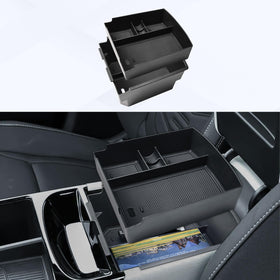 EDBETOS organizer in use with phone charging cable routed neatly, improving usability