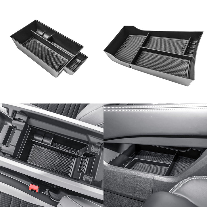 EDBETOS front view of two-piece console insert showing neat organization benefit